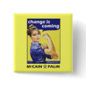 "Change is coming" McCain / Palin Republican Party buttons