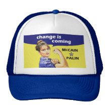 "change is coming" McCain / Palin Republican Party Mesh Hats