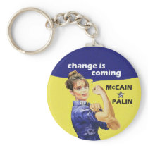 "change is coming" McCain / Palin Republican Party Keychain