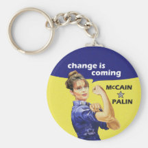 "change is coming" McCain / Palin Republican Party Keychain