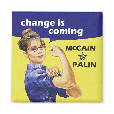 "change is coming" McCain / Palin Republican Party Magnets by spacedust