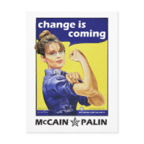 "Change is coming" McCain / Palin Republican Party Postcard