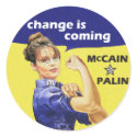 "change is coming" Mccain / Palin Republican Party stickers by spacedust "change is coming" Mccain / Palin Republican Party stickers