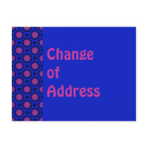 Change of Address Blue with purple dots postcards by DonnaGraysonAbstract Change of Address Blue with purple dots postcards