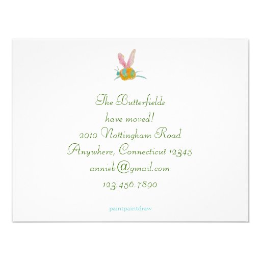 change of address butterfly card personalized invites