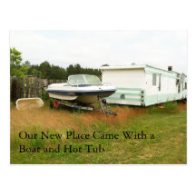 Change of Address Card: Boat and Hot tub Postcard