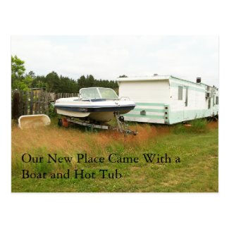 Change of Address Card: Boat and Hot Tub Postcard