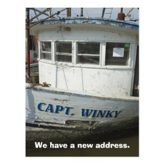 Change of Address Card: Houseboat Post Card