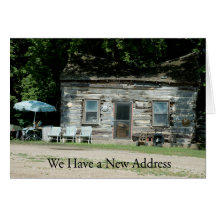 Change of Address Card: Log Cabin