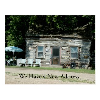 Change of Address Card: Log Cabin Postcards