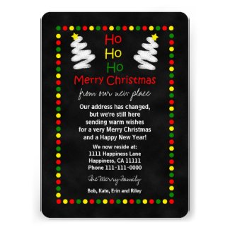 Change of Address Christmas Flat Card Chalkboard