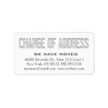 "Change of Address" Notification Label labels