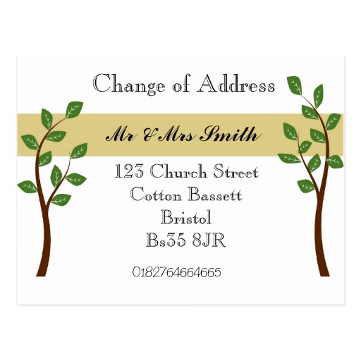 Change Of Address Card Template