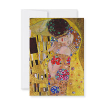 Change of Address; The Kiss by Gustav Klimt Personalized Announcements