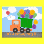 Change the Age Birthday Invitation (orange truck) invitations