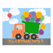 Change the Age Birthday Invitation (orange truck)