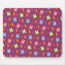 CHANGE THE BACKGROUND COLOR -Kawaii Bunnies and Ca Mouse Pads