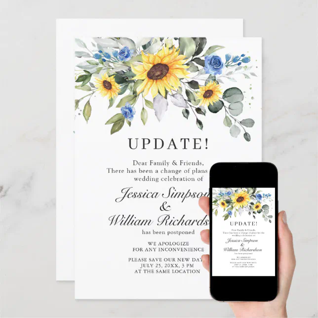 Change The Date Postponed Elegant Eucalyptus Invitation Zazzle