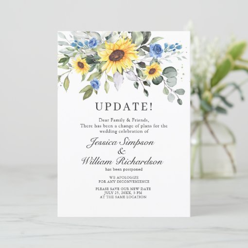 Change The Date Postponed Elegant Eucalyptus Invitation Zazzle