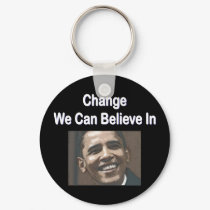 "Change We Can Believe In" Black Keychain by ObamaRama "Change We Can Believe In" Black Keychain