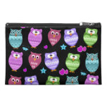 changeable background color owls travel accessory bag