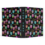 Changeable background owls 3 ring binder