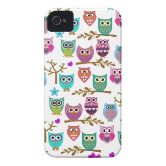 Changeable background owls iPhone 4 Case-Mate cases