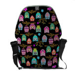 Changeable background owls courier bags