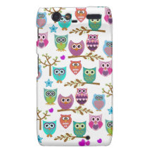 Changeable background owls droid RAZR case