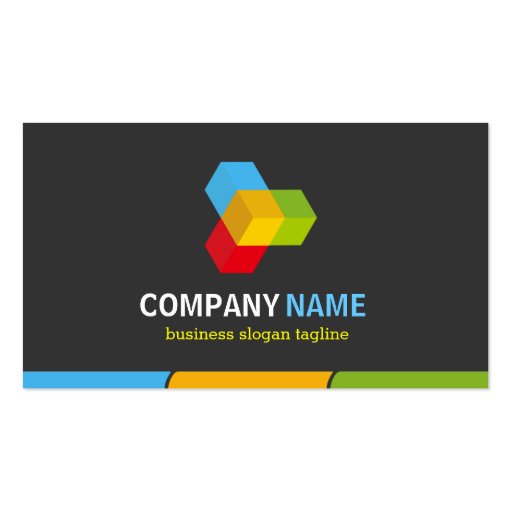 Changeable Logo - Stylish Dark Colorful Corporate Business Card (back side)
