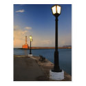 Chania Harbor and Venetian lighthouse at sunset Post Card