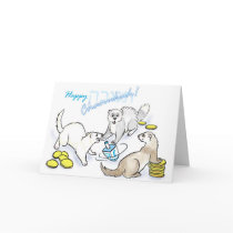 Chanukah dreidel ferrets cards