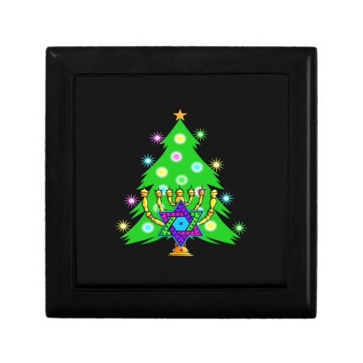 Chanukah Menorah Christmas Tree Keepsake Boxes