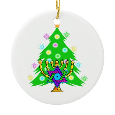 Chanukkah and Christmas Christmas Tree Ornament