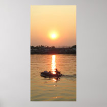 Chao Phraya River Sunset ... Ayutthaya, Thailand Poster