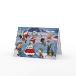 Chaos at the North Pole, Ice Skating Greeting Card