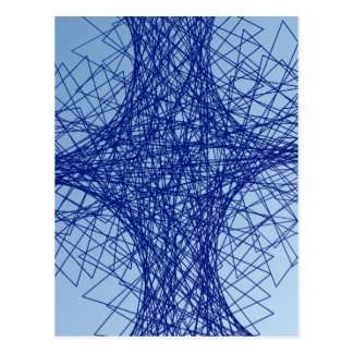 chaos blue abstract art postcard