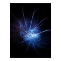 chaos electric spark cluster on dark background posters