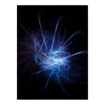 chaos electric spark cluster on dark background posters