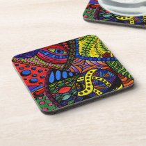 Chaos Eye . abstract painting Drink Coaster