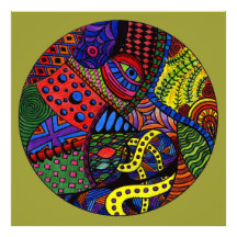 Chaos Eye - colorful doodle painting Photograph