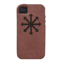 Chaosphere - Occult Magick Symbol on Red Leather Vibe iPhone 4 Cases