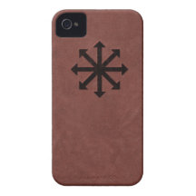 Chaosphere - Occult Magick Symbol on Red Leather iPhone 4 Cases