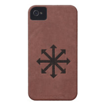 Chaosphere - Occult Magick Symbol on Red Leather iPhone 4 Covers