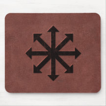 Chaosphere - Occult Magick Symbol on Red Leather Mousepads