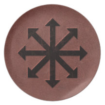 Chaosphere - Occult Magick Symbol on Red Leather Plate