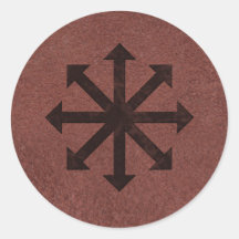 Chaosphere - Occult Magick Symbol on Red Leather Sticker