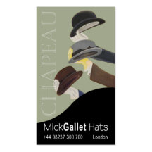 "Chapeau" Milliner, Hat Designer, Haberdasher Business Card