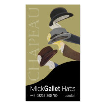"Chapeau" Milliner, Hat Designer, Haberdasher Business Card