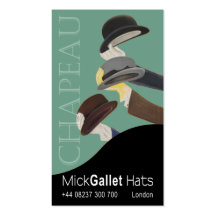 "Chapeau" Milliner, Hat Designer, Haberdasher Business Card